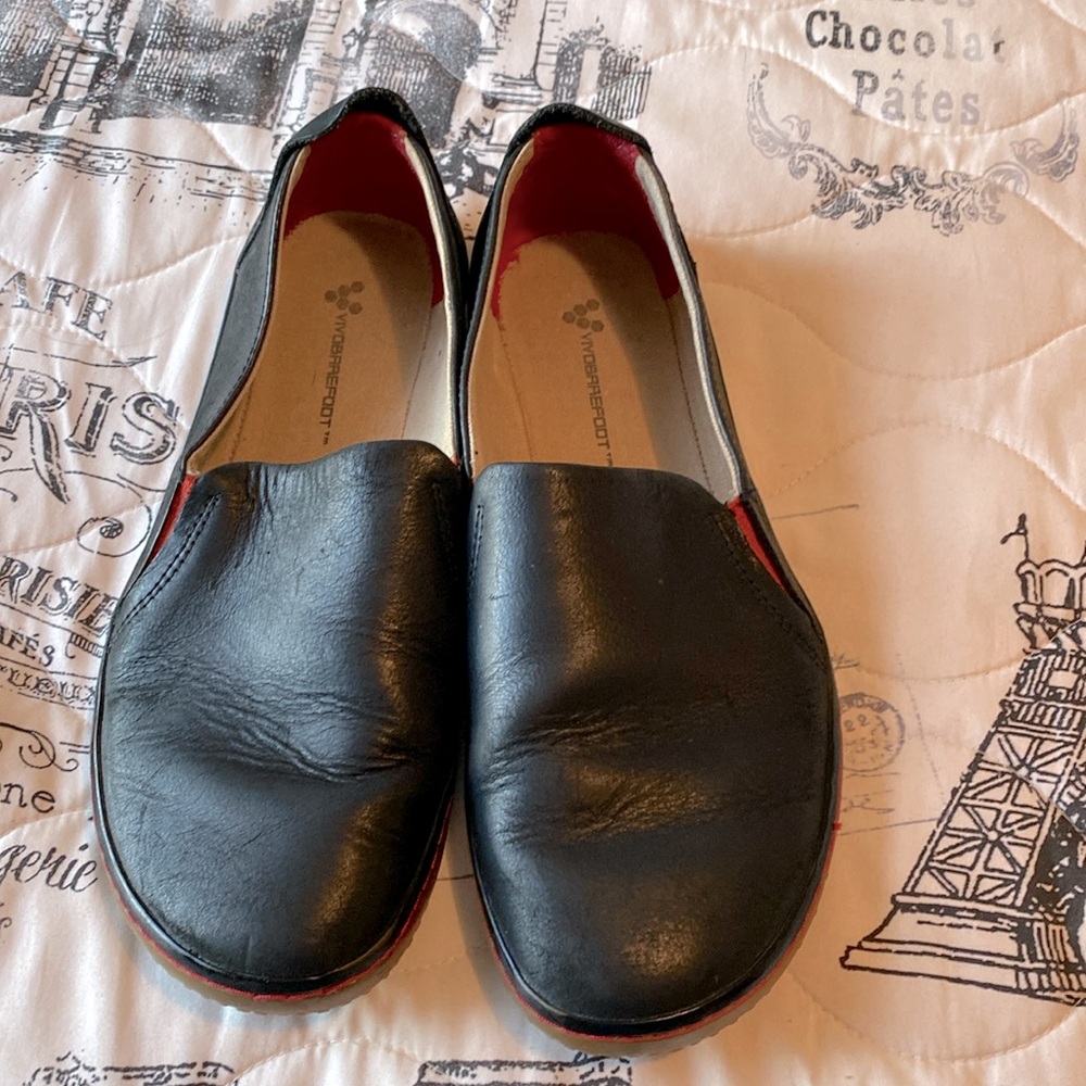 Womens VivoBarefoot Soft Leather Ra Slip On Shoes Sz 9 40L  Deep navy blue color